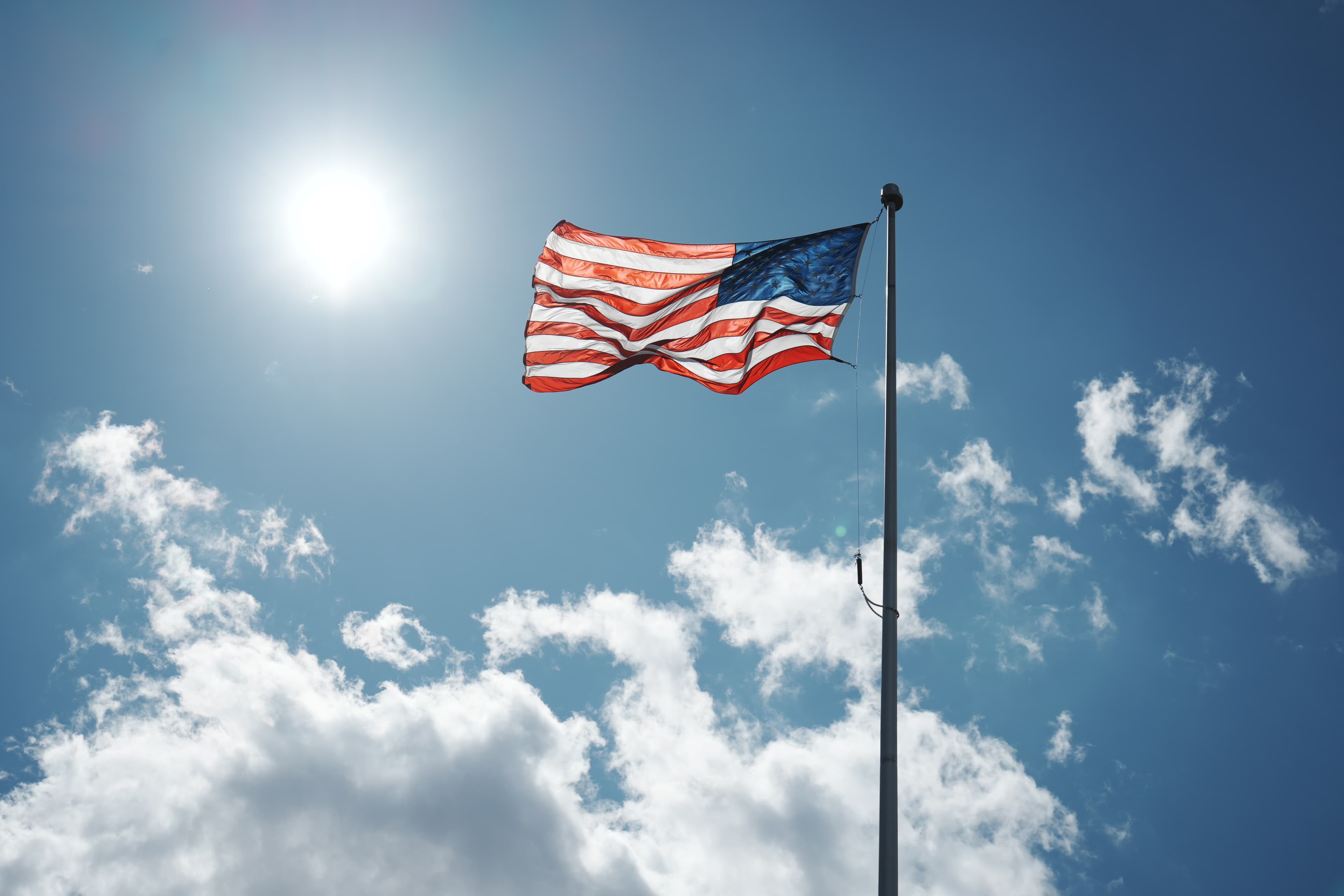 American flag at Point State Park